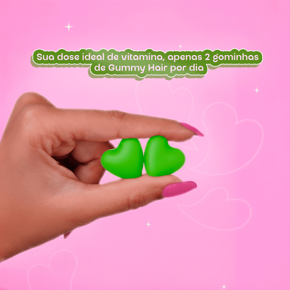 2 Gummy Hair® - Maçã Verde 180 g