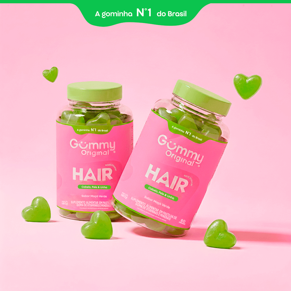 2 Gummy Hair® - Maçã Verde 180 g