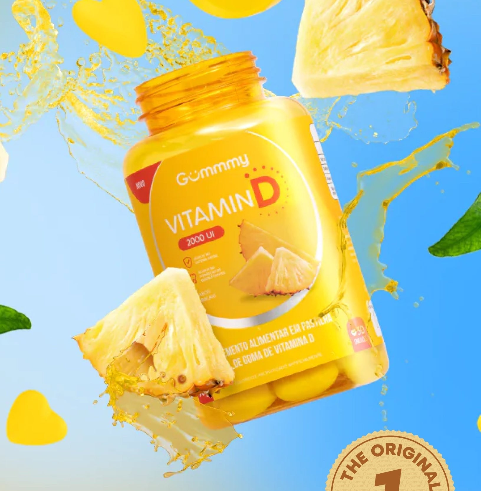 Gummy® Vitamina D Abacaxi - 90 g